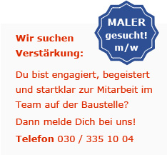 Stellenauschreibung Stellenangebot Maler gesucht